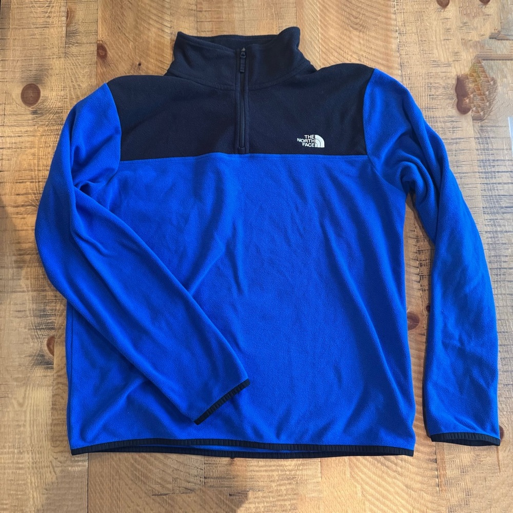 The North Face Large Blue & Black Fleece Pullover Half Zip